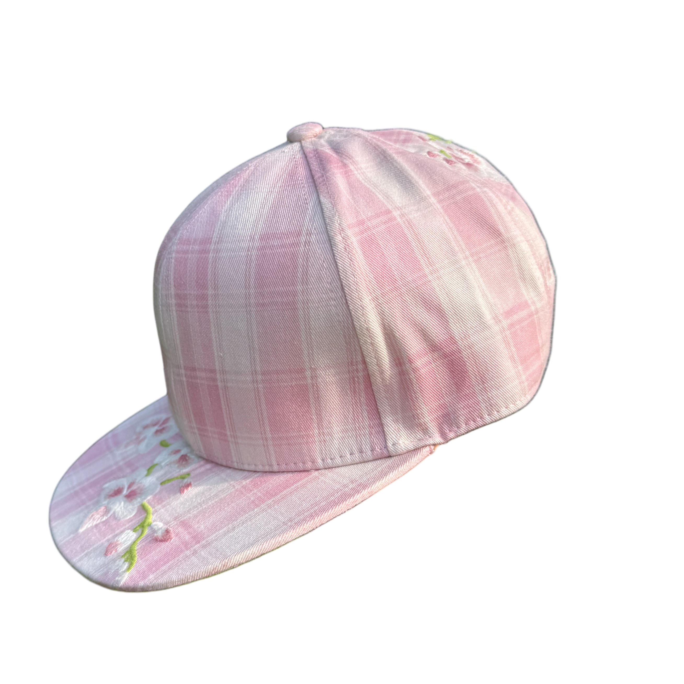 "orchid" embroidered satin-lined cap