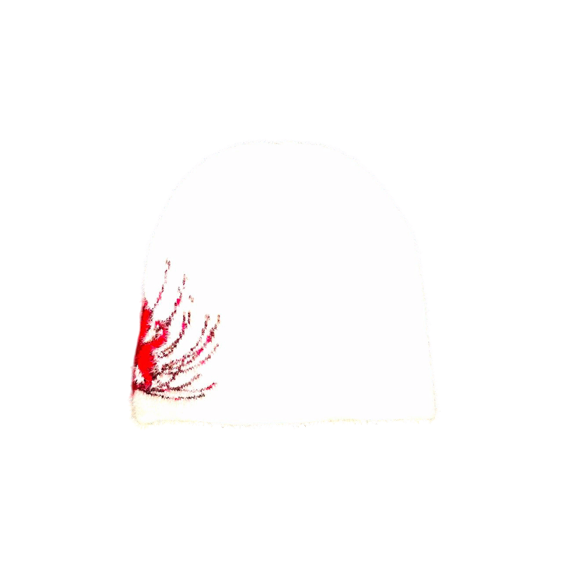 Red abstract design on a white background