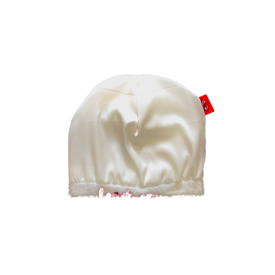 white satin lined beanie hat knit cap toque satin lining close up
unisex winter streetwear slouchy cuffed skullcap onesize stretch fit
hair friendly satin lining anti frizz does not mess up hair reduce friction
moisture retention protect curly wavy straight hair curls waves braids locs
tokyo ghoul inspired anime merch tokyo inspired dark anime gothic ghoulcore
premium limited drop white satin inner seika one free shipping :)