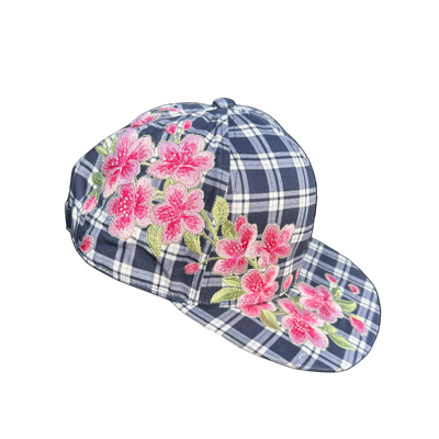 "SAKURA" embroidered satin-lined cap