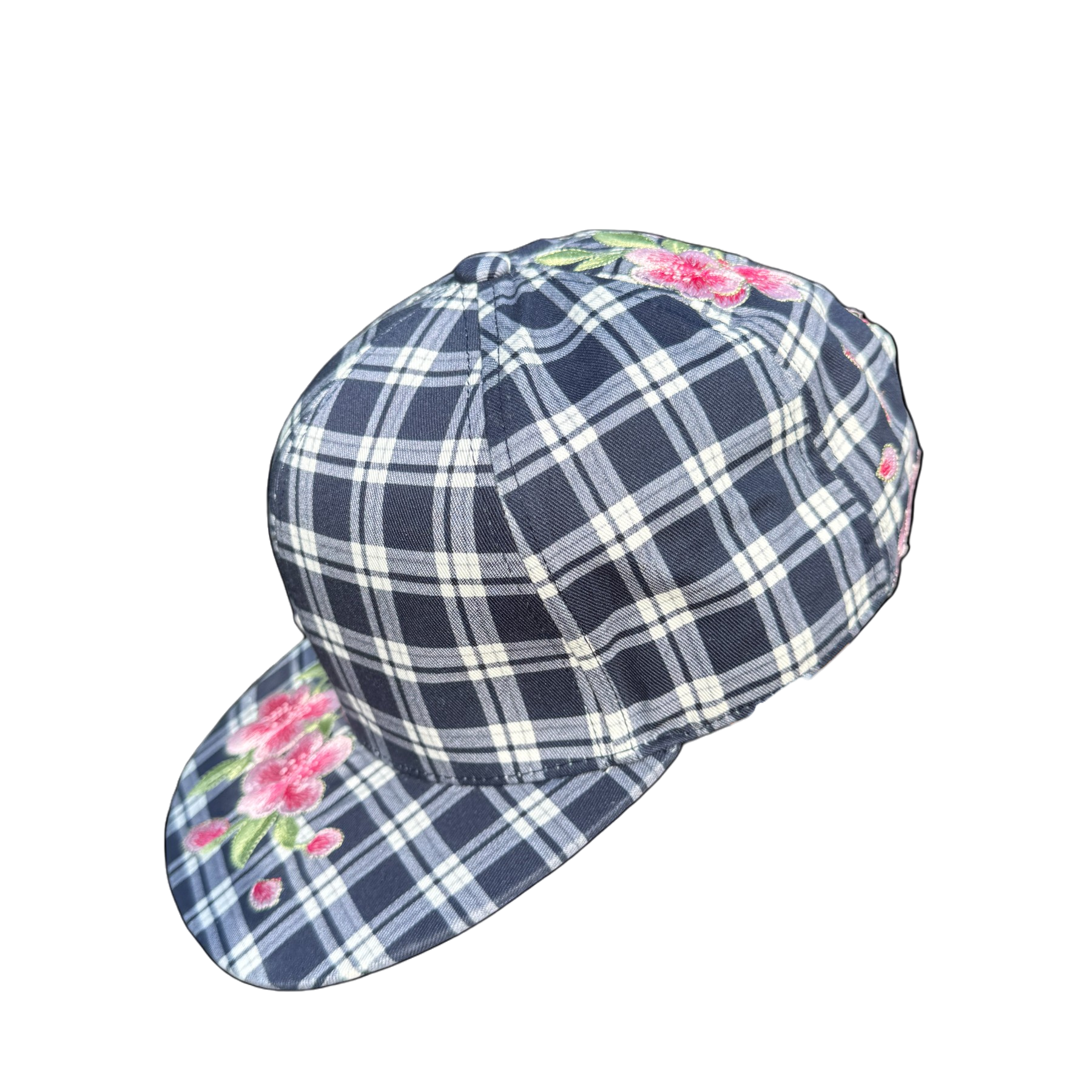 "sakura" embroidered satin-lined cap