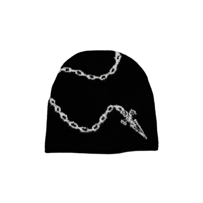 "CHAIN" SATIN-LINED MOHAIR BEANIE